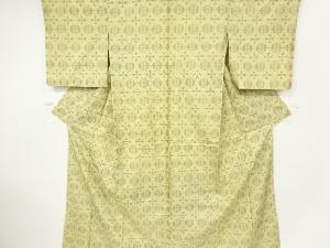 アンティーク　変わり立涌に抽象花模様本場大島紬着物（染）